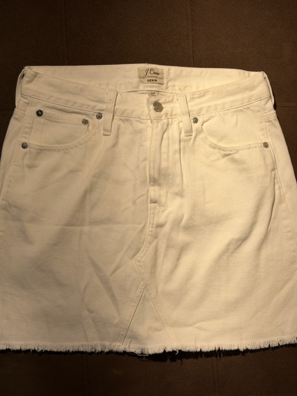 J. Crew White Denim Label Detail